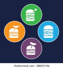 double icons set. Set of 4 double filled icons such as 