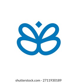 Logotipo de mariposa B inicial doble 