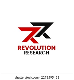 double initial R logo design vector