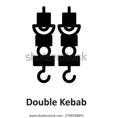 Double Kebab Vector Icon which can easily modify or edit

