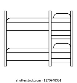 Double kid bed icon. Outline illustration of double kid bed vector icon for web design isolated on white background