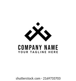 Double L and W logo design with people head