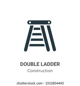 Double ladder vector icon on white background. Flat vector double ladder icon symbol sign from modern construction collection for mobile concept and web apps design.