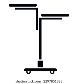 Double laptop stand icon simple vector. Office sit. Work position