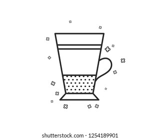 Double Latte coffee icon. Hot drink sign. Beverage symbol. Geometric shapes. Random cross elements. Linear Double Latte icon design. Vector