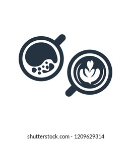 Double latte isolated icon on white background, 400 coffee set, logo and sign