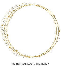 Double layer round circle frame with gold star sprinkles 5