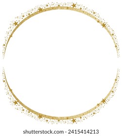 Double layer round circle frame with gold star sprinkles 9