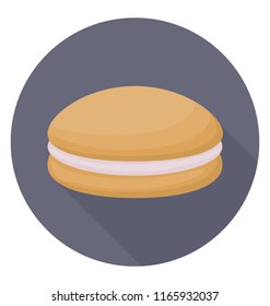 Double layered sandwich cake with cream filling 
