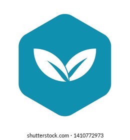 Double leaf icon. Simple illustration of double leaf vector icon for web design isolated on white background