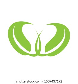 Double leaf organic logos - vector
