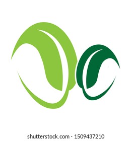 Double leaf organic logos - vector