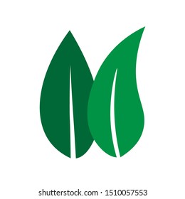 Double leaf organic logos - vector