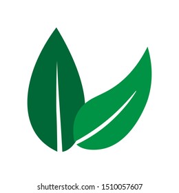Double leaf organic logos - vector