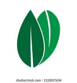 Double leaf organic logos - vector