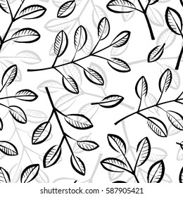 Double leafs pattern for fabric. Simple nature print.