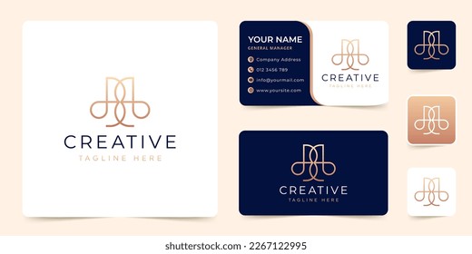 Double letter b logo design concept with business card template