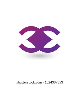 Double Letter C alphabet logo template for company or business branding. Creative geometric shape. Stock Vector illustration isolated on white background