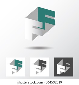 Double letter F icon for corporate identity, element for sign and logo