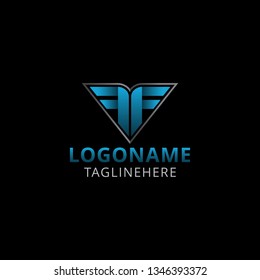 Double Letter F Modern Logo Design