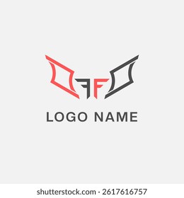 Double Letter F Wings Logo