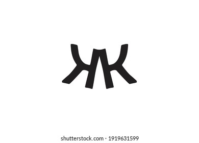 double letter k logo, elegant design vector