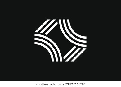 double letter k logo striped style design vector