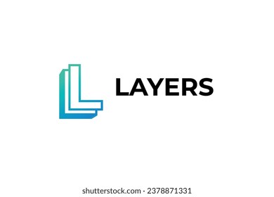 double letter L vector template logo design
