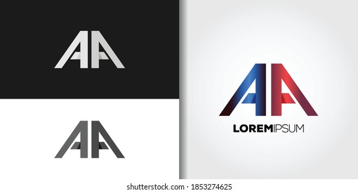 double letter a logo set idea template vector