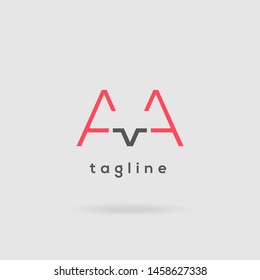 A & A Double letter logo vector design template