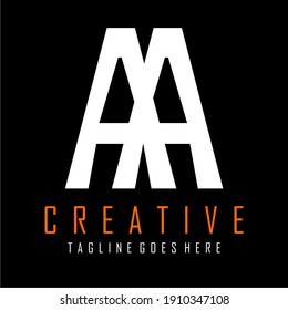 double letter A logo in white
