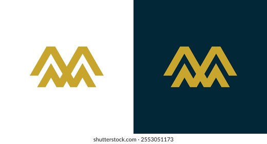 Double letter m for company logo template, Letter double M luxury logo