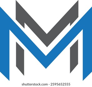 double letter m for company logo template, Typography letter mm luxury logo vector