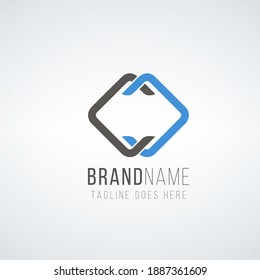 Double Letter rhombus like logo design template element. Minimal unique modern creative trendy business initial based icon logo. Vector illustration. Abstract template. Creative letter.