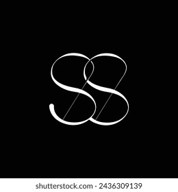 Logotipo decorativo de letra S doble