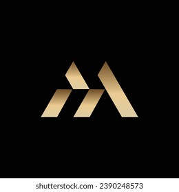Double letter A shaped into mountain
