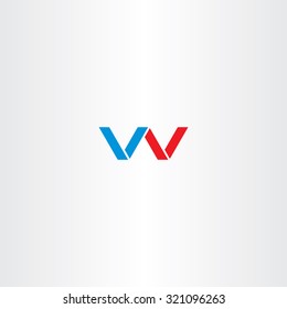 double letter v or w logo vector emblem