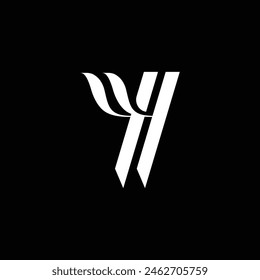Double letter Y shaped into leaves and twigs for healthcare business logo