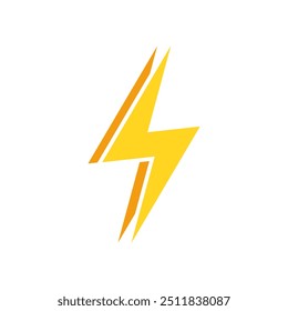 Double lightning icon in flat style. Thunder bolt concept