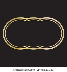 Forma clásica de doble línea, marco de gradiente de oro de lujo, ilustración de etiqueta.