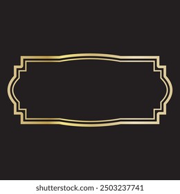 Double line classical shape, luxurious gold gradient frame, label illustration.