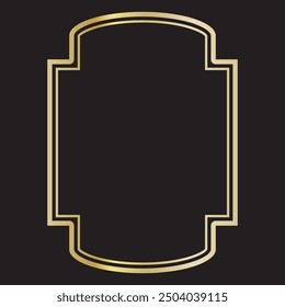 Double line classical shape, luxurious gold gradient frame, label illustration.