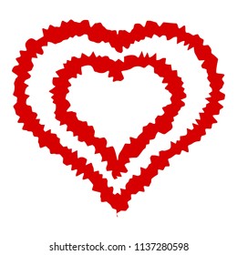 Double line heart icon. Simple illustration of double line heart vector icon for web design isolated on white background