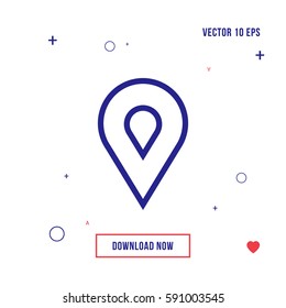 Double location pin icon vector