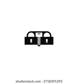 Double lock key protection logo idea.