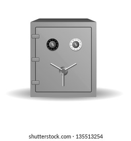 Double lock safe icon isolated on white background, vector illustration