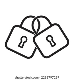 "Double lock" vector line illustration