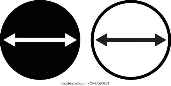Double long arrow icon set in two styles . Long arrow icon vector