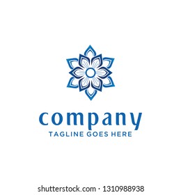 Double Lotus Element Elegance Colored Design Vector Inspiration Logo