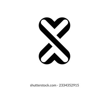 double love with infinity symbol logo design